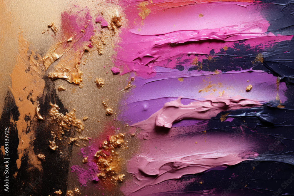 Poster abstract make up brush strokes on black background
