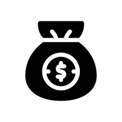 money bag glyph icon