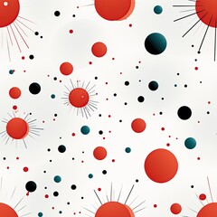 seamless pattern with the texture of red circles on white background for textiles or holiday wrapping paper
