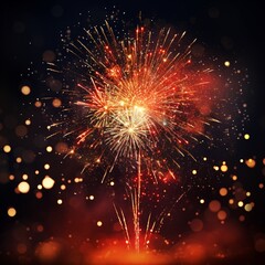 Obraz premium Fireworks embroidered the night sky.