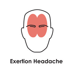 Exertion headache color icon. Vector isolated illustration
