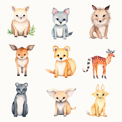 set of animals, Watercolor Animal Printable Cliparts Set