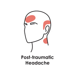 Post-traumatic Headache color icon. Vector isolated illustration