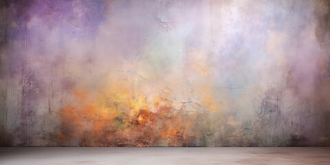 Abstract grrunge fantasy colors stucco wall background, Studio backdrop, generative ai