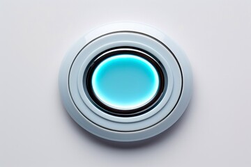 Abstract high tech multicolor button on white background