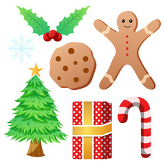Decorative graphic asset Christmas flat design illustration