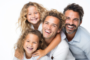 Fototapeta premium happy family with white background
