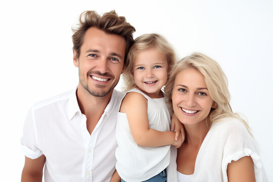 happy family with white background