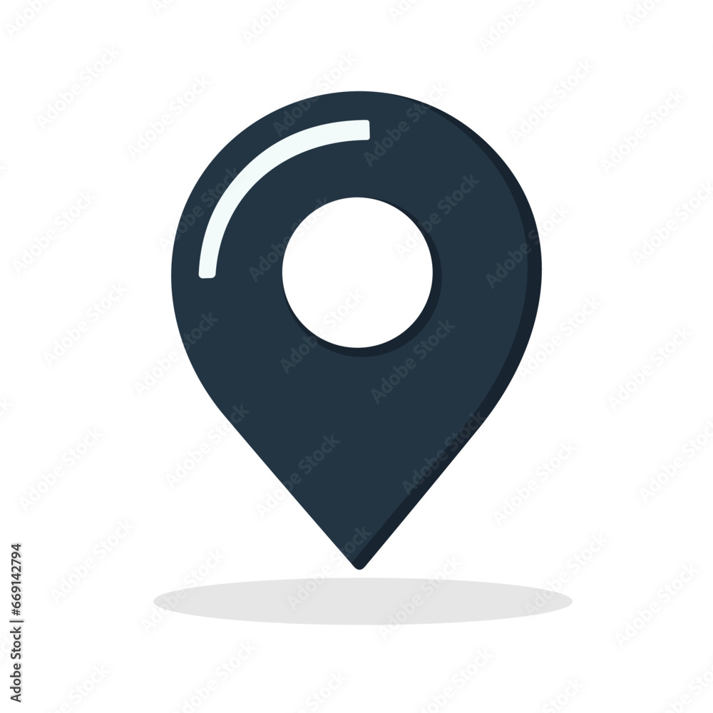 Wall mural location symbol. map pointer icon. gps icon isolated.