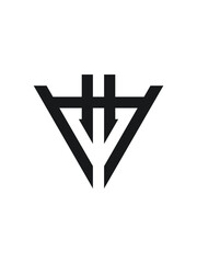 Obraz premium MH monogram logo template