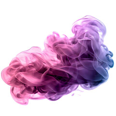 Pink and Blue mixed paint cloud in water isolated transparent - Generative AI