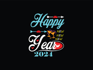 
happy new year t shirt design, happy new year 2024,typography, holiday, new year t shirt design, 2024 t shirt, trendy, festival, T-Shirt Design fully  vector graphics for t-shirt print design.




