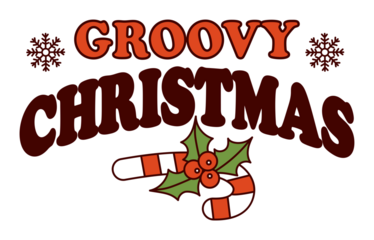sticker groovy christmas
