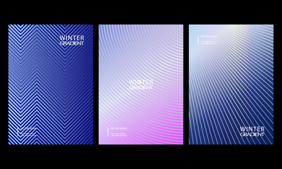 Winter gradient. Abstract cover collection. Seasonal vector design.