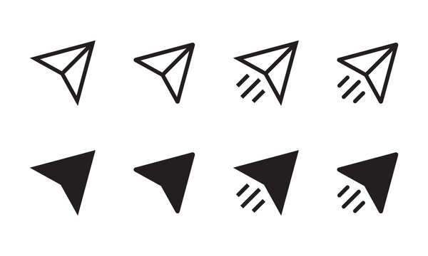Paper plane, share icon vector in flat style. Social media repost sign symbol