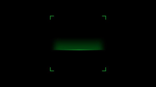 green QR code scanning loop animation, alpha channel	