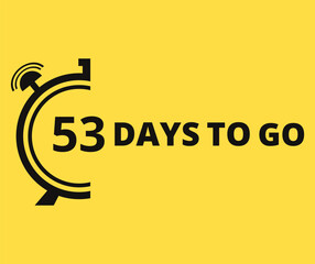 53 Days to go Countdown left days banner. Banner and Poster. vector illustration.