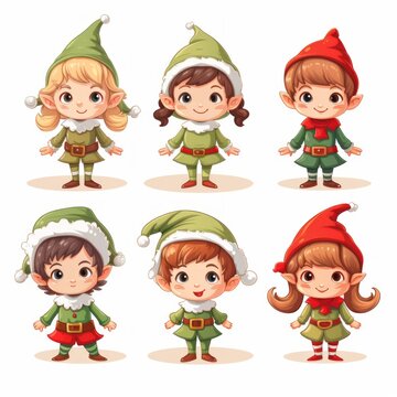 New Year's gnomes in red and green. Three dwarfs. cartoon characters. Christmas. Fairy-tale heroes. illustration. Isolated white background