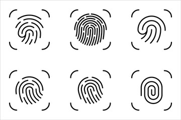 Fingerprint icon. Digital security authentication concept on white background