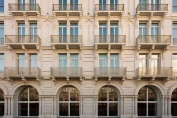 Fototapeta premium Facade of a multi-storey urban building