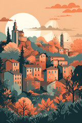 Italy illustration, generative ai