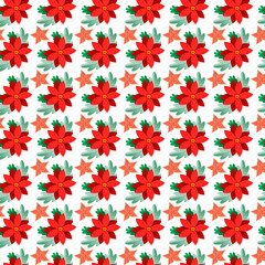 seamless pattern with flowers and star .