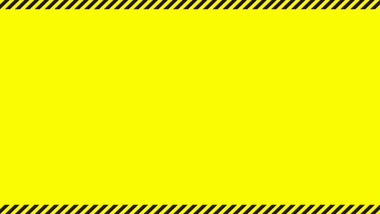 ビビッドな黄色い背景に黒の斜線のシンプルなフレーム - 警告･危険･ハザードサインの素材 - 16:9