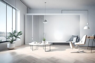Fototapeta na wymiar modern living room with white furniture