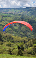 Paragliding in the air