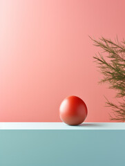 Plant in minimal colour background generatieve ai