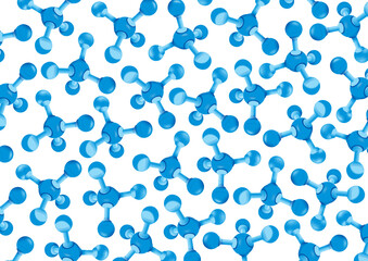 3d vector molecule symbol background. 3d illustration blue molecule background