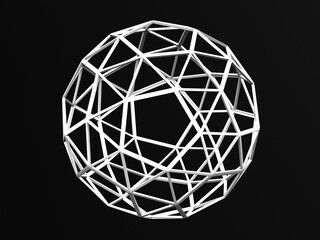Wireframe Shape Snub Dodecahedron 3D print model