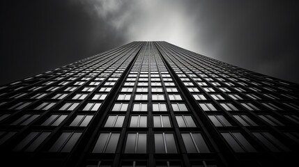 An architectural close-up of a gleaming skyscraper, showcasing the elegance and innovative design found in contemporary urban architecture - Powered by Adobe