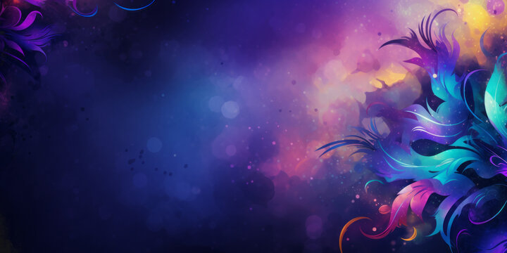 Abstract illustration of a mardi gras theme in purple highlights. 