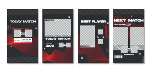 Sport story post template , Football Match day , Full time , Next match Best player