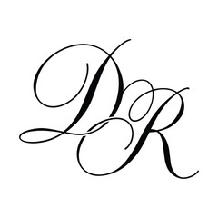 DR Calligraphy Monogram initial letters logo