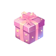 Obraz premium 2D Pink Gift Box Present for Girl clipart