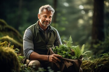 person planting tree in garden