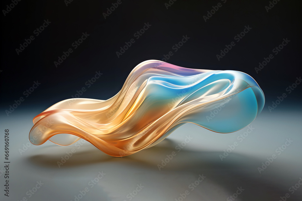 Canvas Prints colorful glossy liquid wave background. 3d and realistic abstract background. generative ai