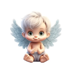 Fototapeta premium watercolor cute baby angel