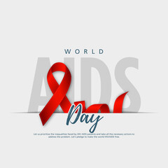 Aids Awareness Red Ribbon. World Aids Day concept. Creative vector Illustration - obrazy, fototapety, plakaty