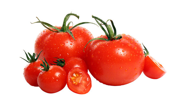 Tomatoes over white background png image