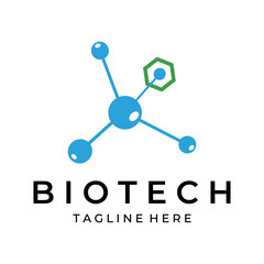 bio tech molecule logo vector illustration template icon graphic design