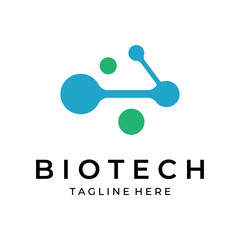 bio tech molecule logo vector illustration template icon graphic design