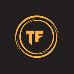 Gold TF alphabet letter logo design. TF logo design vector. Design for business and company identity