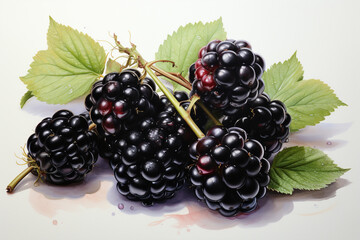 Raspberry berry watercolor painting, beautiful, cute