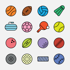 Complete collection set of sports balls