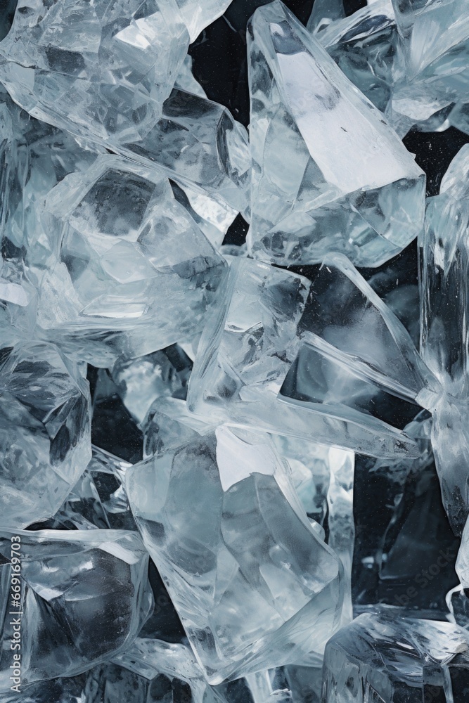 Poster a bunch of ice cubes sitting on top of each other. perfect for refreshing summer drinks and cool bev