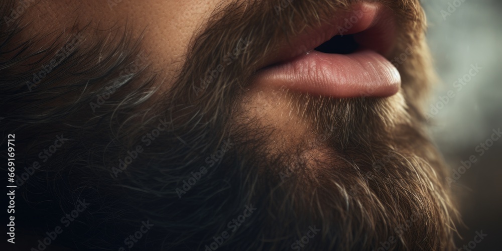 Aufkleber A close-up shot of a man with a beard. This image can be used for various purposes.