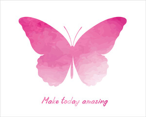 pink butterfly isolated on white